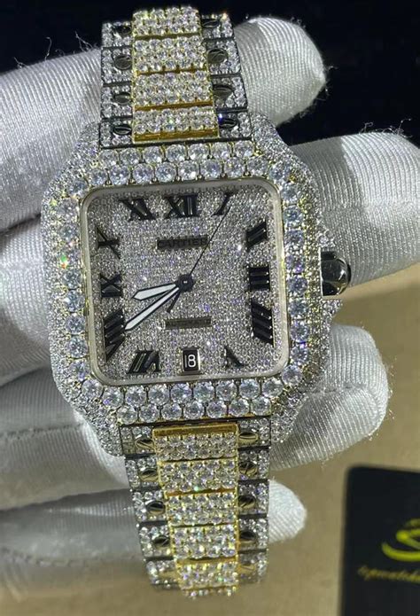 fake diamond designer watches|moissanite bust down watch.